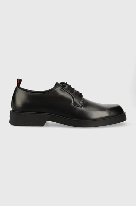 Шкіряні туфлі HUGO Iker чоловічі колір чорний 50503649