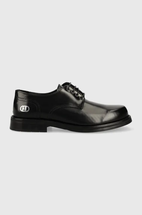 Шкіряні туфлі Karl Lagerfeld KRAFTMAN чоловічі колір чорний KL11423