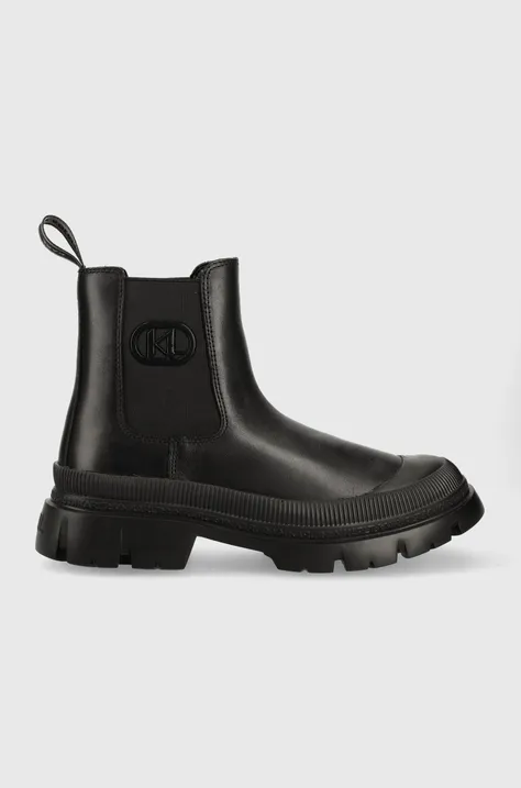 Шкіряні черевики Karl Lagerfeld TREKKA MENS чоловічі колір чорний KL25243