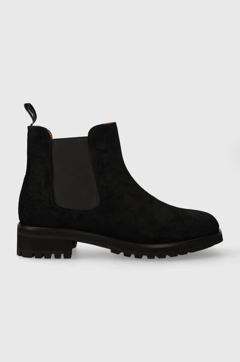 Polo Ralph Lauren botine din piele intoarsa Bryson Chls barbati, culoarea negru, 812913541001