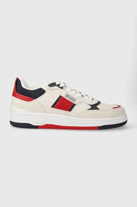 Polo Ralph Lauren sneakers din piele intoarsă Masters Sprt culoarea alb, 809913399003
