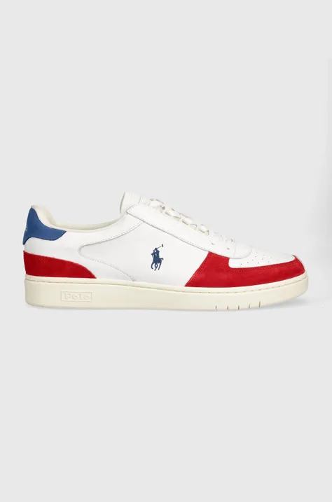 Δερμάτινα αθλητικά παπούτσια Polo Ralph Lauren Polo Crt Pp χρώμα: άσπρο, 809913450007