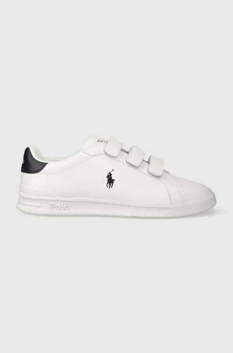 Δερμάτινα αθλητικά παπούτσια Polo Ralph Lauren Hrt Crt 3Str χρώμα: άσπρο, 809913461001