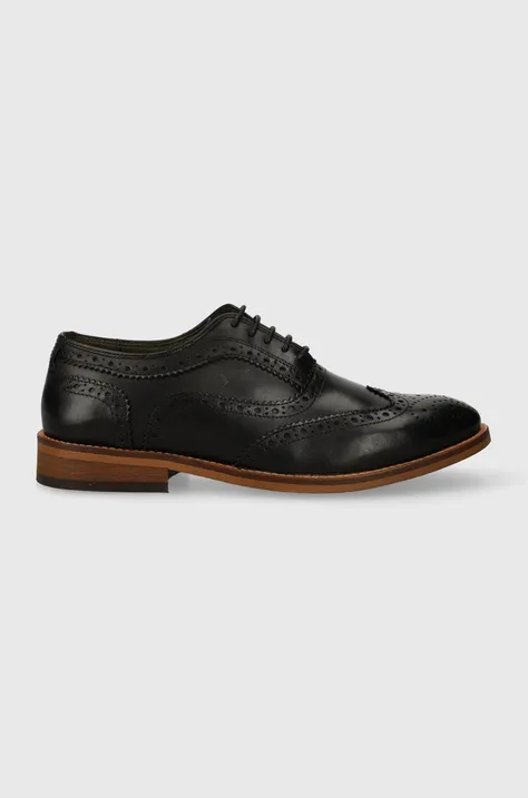 Kožne cipele Barbour Isham za muškarce, boja: crna, MFO0693BK71