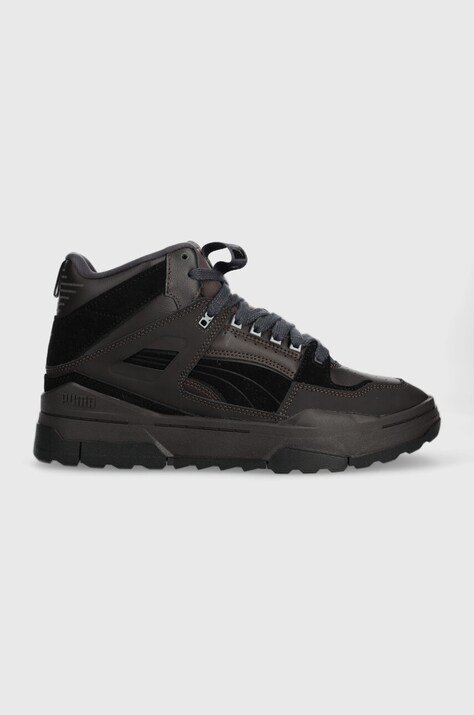 Kožené tenisky Puma Slipstream Hi Xtreme hnědá barva