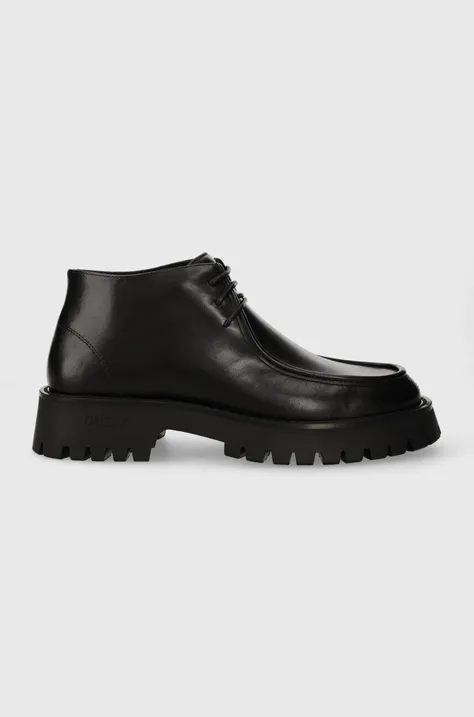 Kožne cipele Guess GORIZIA za muškarce, boja: crna, FM8GOR LEA12