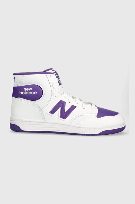 Kožené tenisky New Balance BB480SCE bílá barva