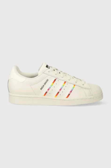Δερμάτινα αθλητικά παπούτσια adidas Originals x Rich Mnisi, Superstar Pride Rm χρώμα: μπεζ