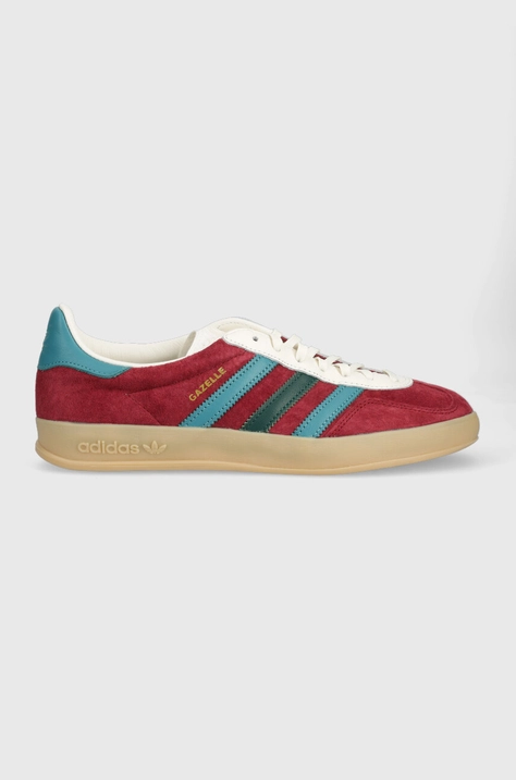 Велурени маратонки adidas Originals Gazelle в бордо