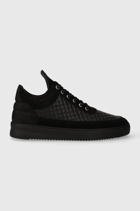 Δερμάτινα αθλητικά παπούτσια Filling Pieces Low Top Quilted χρώμα: μαύρο 10100151861