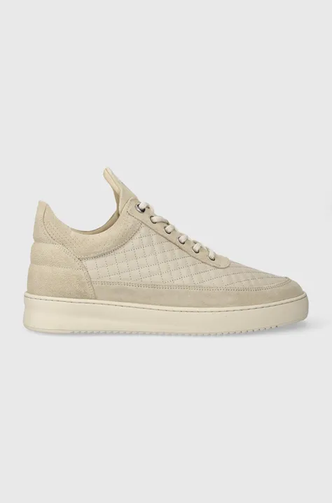 Filling Pieces leather sneakers Low Top Quilted beige color 10100151919