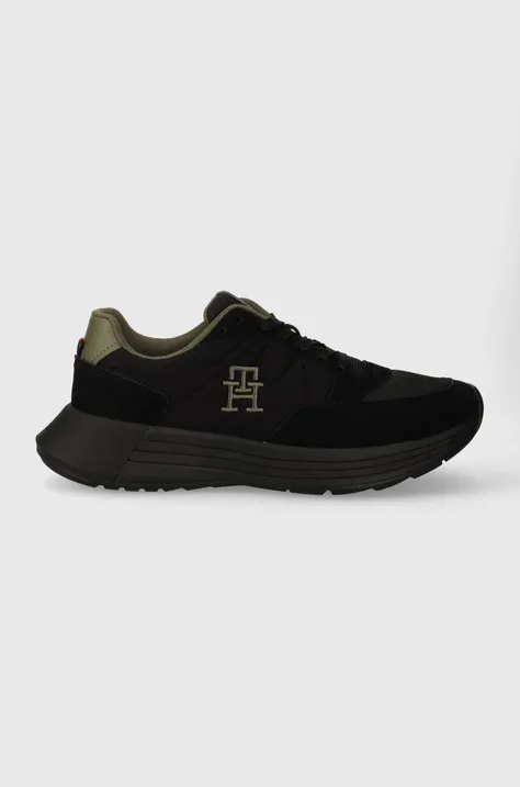 Sneakers boty Tommy Hilfiger CLASSIC ELEVATED RUNNER MIX černá barva, FM0FM04636
