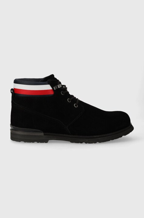 Замшевые кроссовки Tommy Hilfiger CORE HILFIGER SUEDE BOOT мужские цвет чёрный FM0FM04800