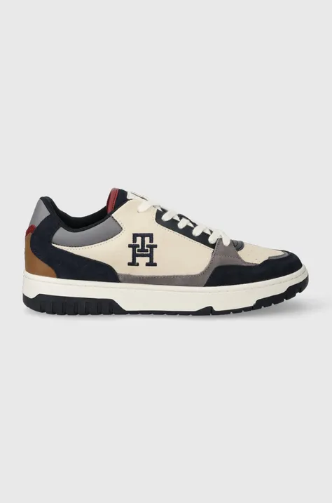 Σουέτ αθλητικά παπούτσια Tommy Hilfiger TH BASKET BETTER SUEDE MIX χρώμα: ναυτικό μπλε, FM0FM04822