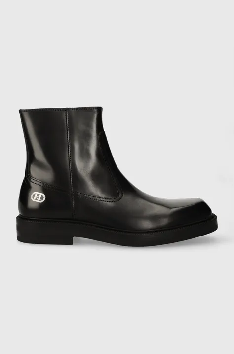Шкіряні черевики Karl Lagerfeld KRAFTMAN чоловічі колір чорний KL11440