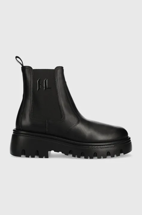 Topánky chelsea Karl Lagerfeld KOMBAT KC pánske, čierna farba, KL15340