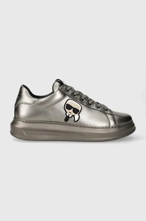 Δερμάτινα αθλητικά παπούτσια Karl Lagerfeld KAPRI MENS KC χρώμα: ασημί, KL52530M