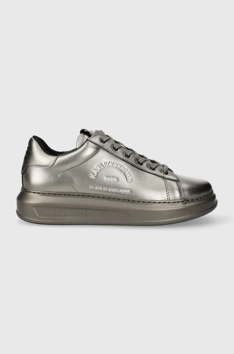 Шкіряні кросівки Karl Lagerfeld KAPRI MENS KC колір срібний KL52538M