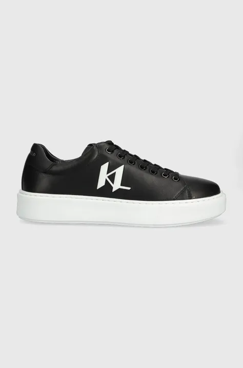 Karl Lagerfeld bőr sportcipő MAXI KUP fekete, KL52215
