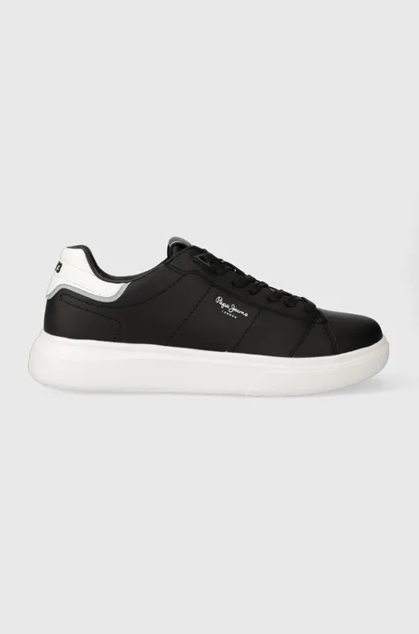 Δερμάτινα αθλητικά παπούτσια Pepe Jeans EATON BASIC χρώμα: μαύρο, PMS30981