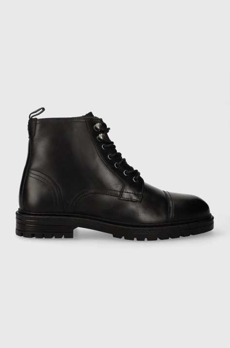 Кожени обувки Pepe Jeans LOGAN BOOT в черно PMS50237