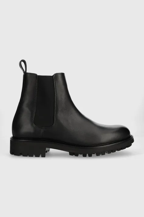 Calvin Klein bőr cipő CHELSEA BOOT fekete, férfi, HM0HM01229