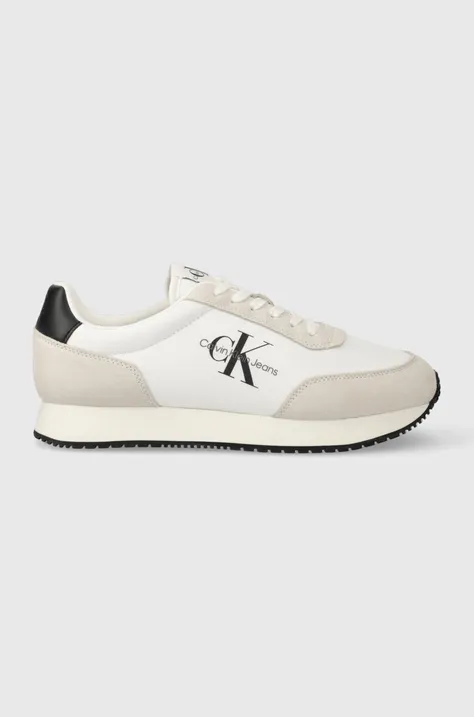 Superge Calvin Klein Jeans RETRO RUNNER SU-NY MONO bela barva, YM0YM00746