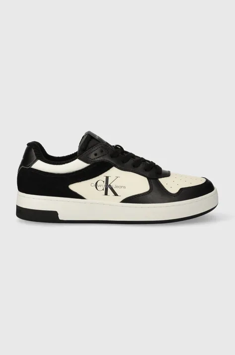 Δερμάτινα αθλητικά παπούτσια Calvin Klein Jeans BASKET CUPSOLE LOW LACE COR χρώμα: μαύρο, YM0YM00783