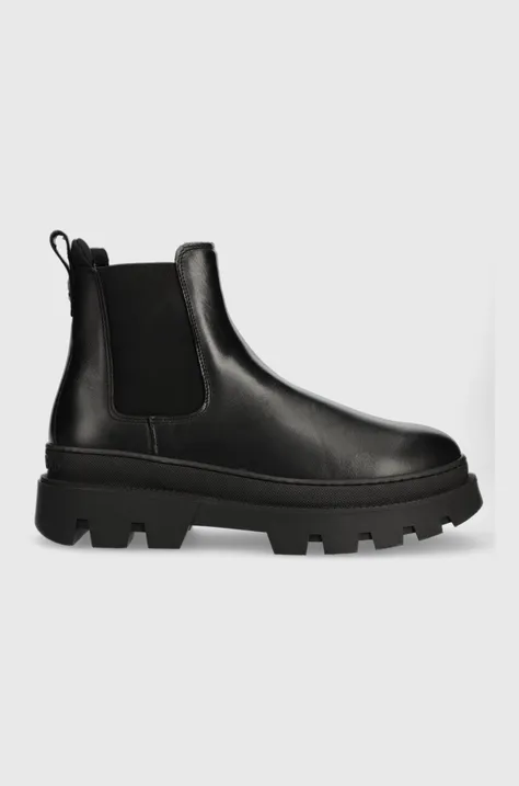 Δερμάτινες μπότες τσέλσι Marc O'Polo χρώμα: μαύρο, 30927435001100 MM1M3024