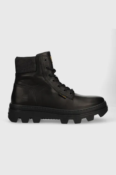 Kožne cipele G-Star Raw NOXER HGH LEA za muškarce, boja: crna, 2342020828.BLK