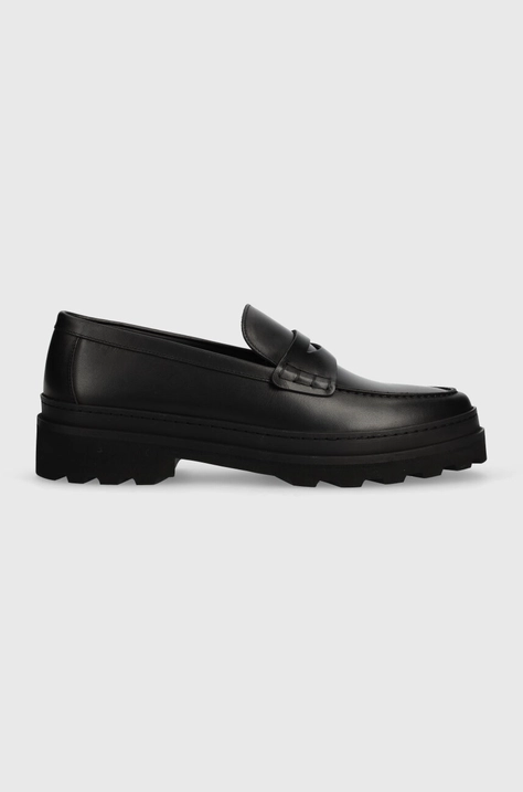 A.P.C. mocasini de piele PXBAA.H53281 MOCASSINS CLEM 2.0 bărbați, culoarea negru