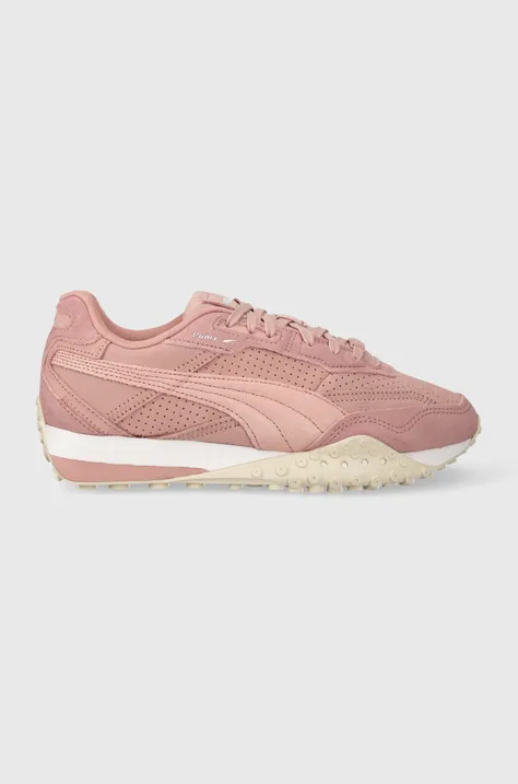 Semišové sneakers boty Puma růžová barva