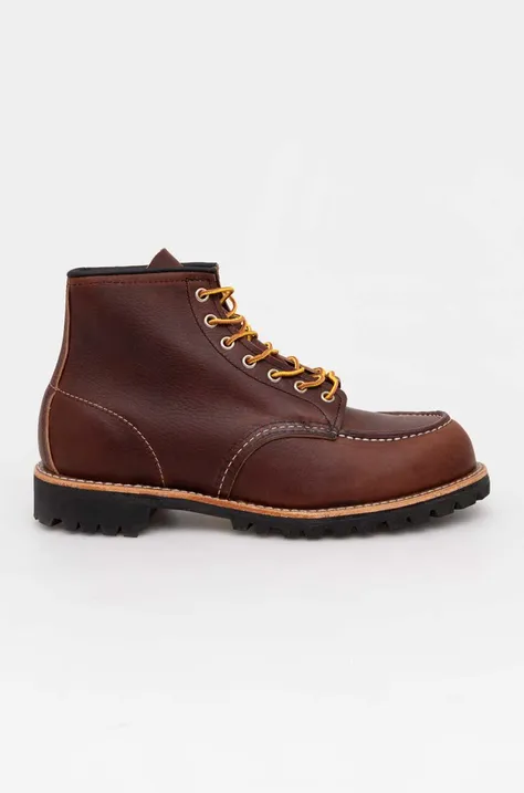 Red Wing leather shoes Roughneck Moc Toe men's brown color 8146