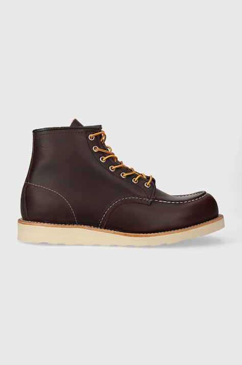 Шкіряні черевики Red Wing 6-INCH Classic Moc чоловічі колір коричневий 8847