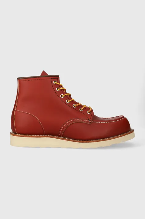 Шкіряні черевики Red Wing 6-INCH Classic Moc чоловічі колір червоний 8875