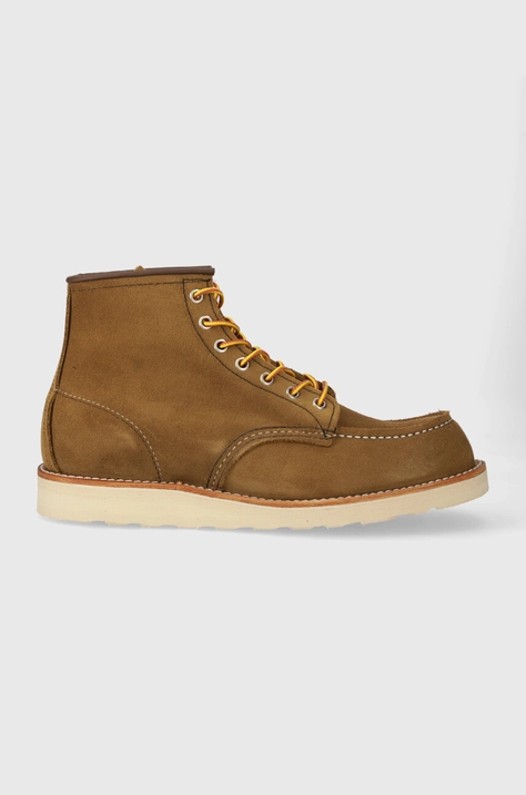 Semišové topánky Red Wing 6-INCH Classic Moc Toe 8881, pánske, béžová farba