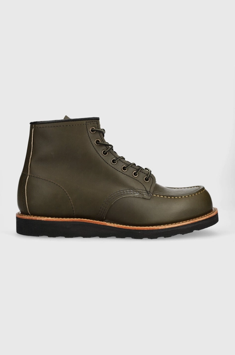 Шкіряні черевики Red Wing 6-INCH Classic Moc чоловічі колір зелений 8828