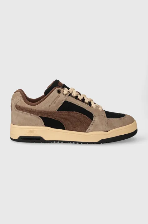 Semišové sneakers boty Puma Slipstream Lo Texture hnědá barva, 393131