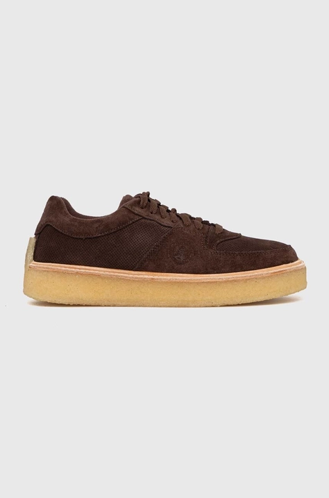 Semišové sneakers boty Clarks Sandford hnědá barva, 26173372