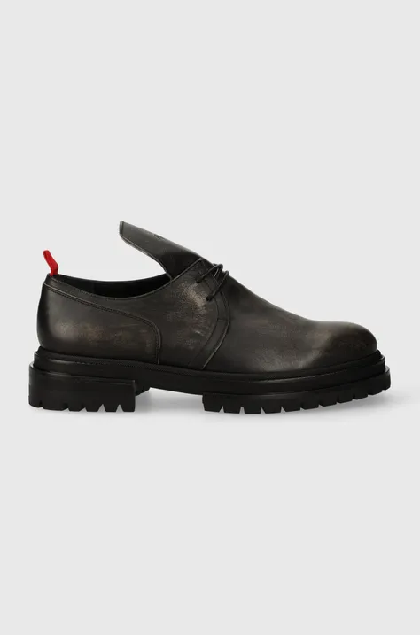Кожаные туфли 424 мужские цвет чёрный 35424Q05T 236573