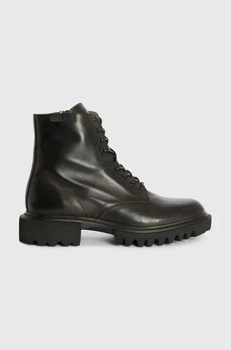 Kožená obuv AllSaints Vaughan Boot pánska, čierna farba, MF588Z