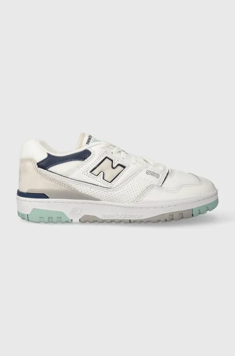 Δερμάτινα αθλητικά παπούτσια New Balance BB550WCA χρώμα: άσπρο