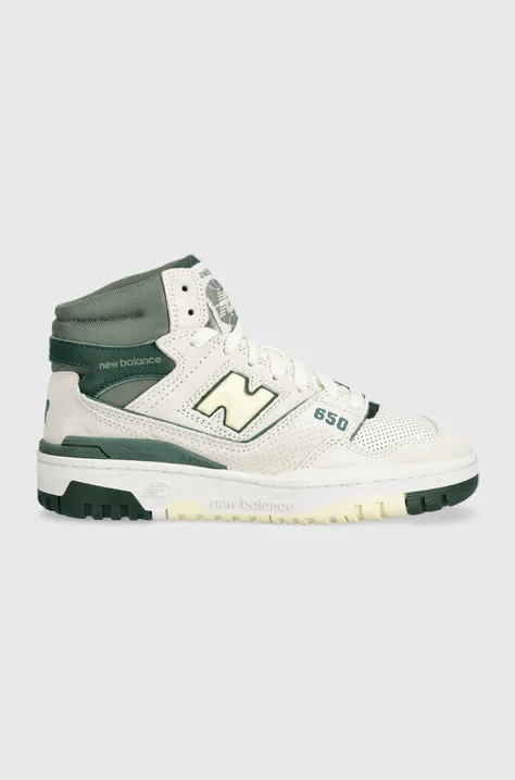 Semišové tenisky New Balance BB650RVG biela farba