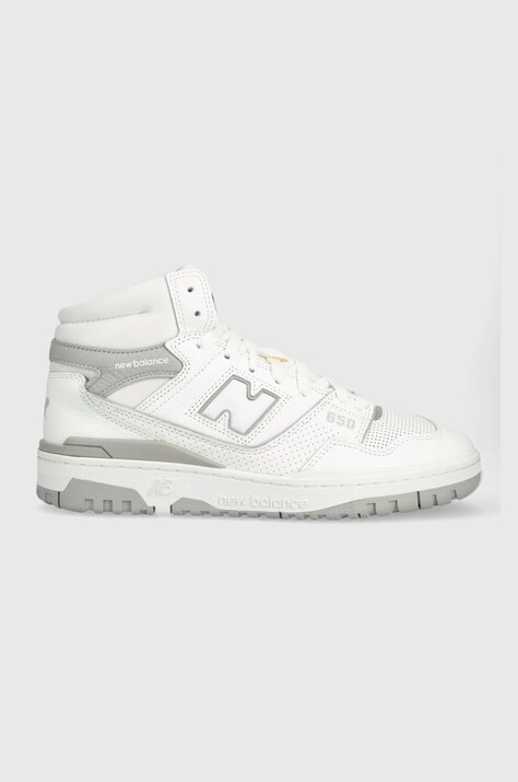 Kožené tenisky New Balance BB650RVW bílá barva