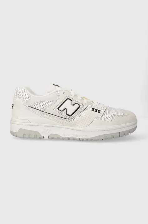Δερμάτινα αθλητικά παπούτσια New Balance BB550PRB χρώμα: άσπρο
