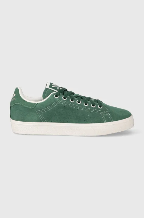adidas Originals sneakers din piele întoarsă Stan Smith CS J culoarea: verde IE7586