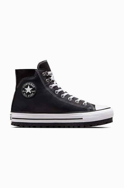 Кожени туристически обувки Converse Chuck Taylor All Star City Trek в черно A04480C