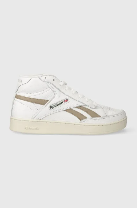 Reebok leather sneakers Club C Form Hi white color