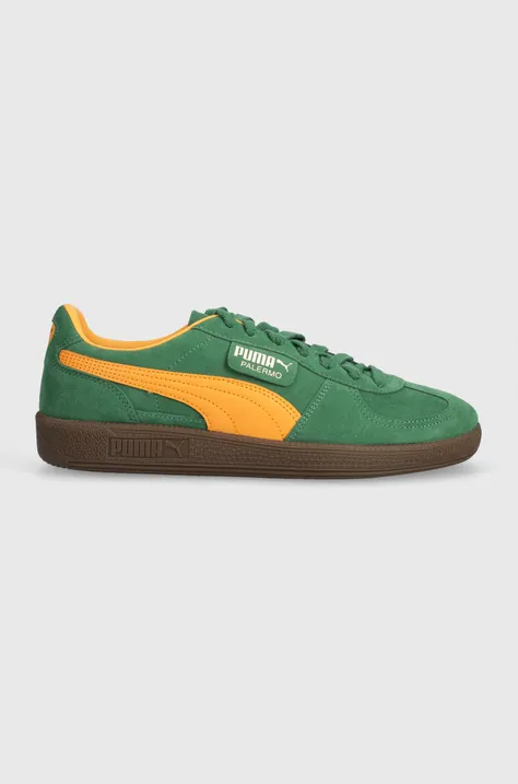 Puma sneakers din piele întoarsă Palermo culoarea verde 396463