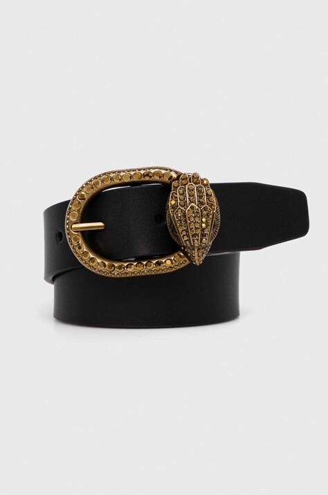 Kurt Geiger London curea de piele femei, culoarea negru